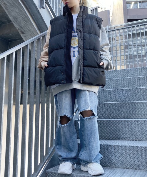 Figments（フィグメンツ）の「オーバーパファーベスト（ベスト・レディース・ブラック・FREE）」の6枚目の写真