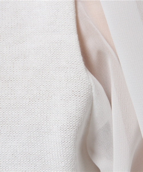 WEGO（ウィゴー）の「WEGO/シフォンスリーブニット（ニット/セーター・レディース・オフホワイト/ライトグレー/ライトパープル/ライトイエロー・FREE）」の10枚目の写真