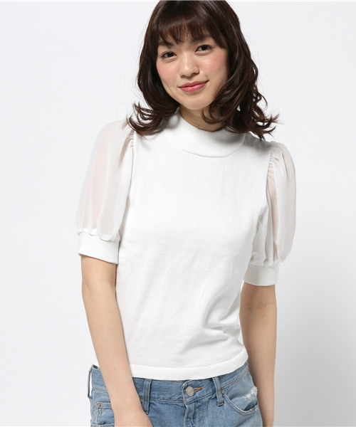 WEGO（ウィゴー）の「WEGO/シフォンスリーブニット（ニット/セーター・レディース・オフホワイト/ライトグレー/ライトパープル/ライトイエロー・FREE）」の11枚目の写真