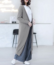カシミヤタッチ ロング丈 ニットカーディガン