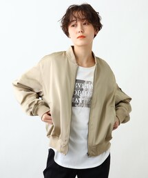 INDIVI | ミリタリーサテンブルゾン(ブルゾン)