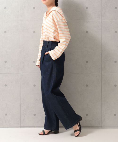 fredy repit（フレディレピ）の「サイド切り替え セミワイドパンツ（その他パンツ・レディース・ネイビー/ブラウン・38/36）」の14枚目の写真