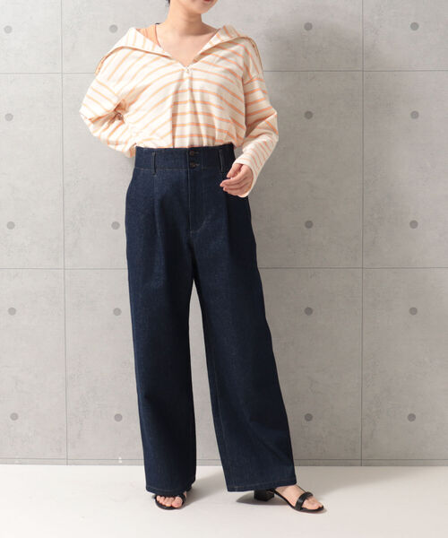 fredy repit（フレディレピ）の「サイド切り替え セミワイドパンツ（その他パンツ・レディース・ネイビー/ブラウン・38/36）」の17枚目の写真