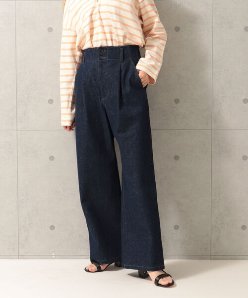 fredy repit（フレディレピ）の「サイド切り替え セミワイドパンツ（その他パンツ・レディース・ネイビー/ブラウン・38/36）」の8枚目の写真