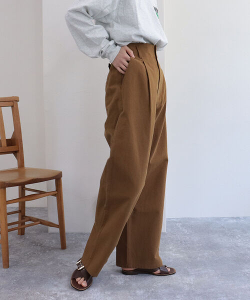 fredy repit（フレディレピ）の「サイド切り替え セミワイドパンツ（その他パンツ・レディース・ネイビー/ブラウン・38/36）」の6枚目の写真