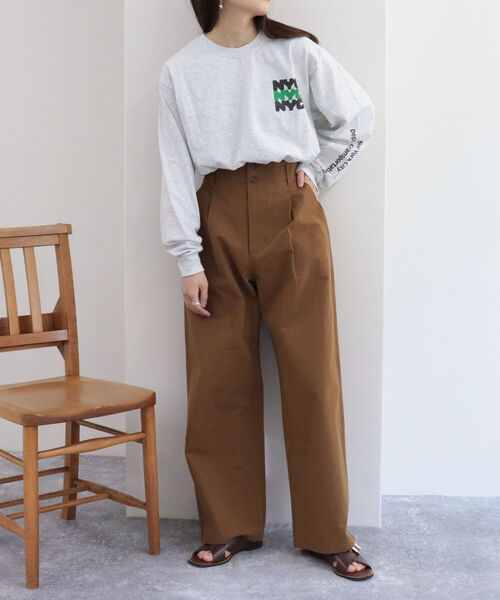 fredy repit（フレディレピ）の「サイド切り替え セミワイドパンツ（その他パンツ・レディース・ネイビー/ブラウン・38/36）」の4枚目の写真