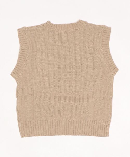 XLARGE KIDS（エクストララージキッズ）の「ニット丸首ベスト（ベスト・キッズ・ブラック/ベージュ・140cm/120cm/110cm/100cm/90cm/130cm）」の3枚目の写真