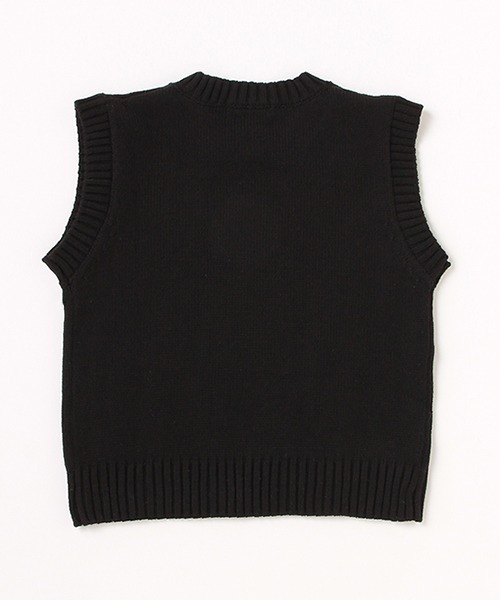 XLARGE KIDS（エクストララージキッズ）の「ニット丸首ベスト（ベスト・キッズ・ブラック/ベージュ・140cm/120cm/110cm/100cm/90cm/130cm）」の4枚目の写真