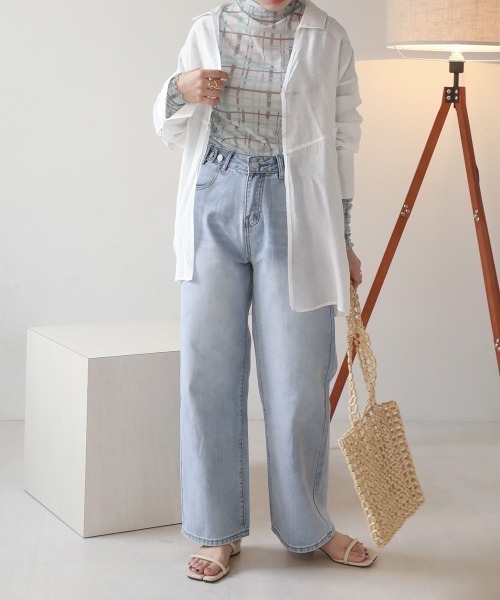 Bab(バブ)の「シアースキッパーシャツ(シャツ/ブラウス・レディース・オリーブ/オフホワイト/ラベンダー・M)」の21枚目の写真