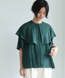 cotton/cupra/Linenローンcape collar　ブラウス