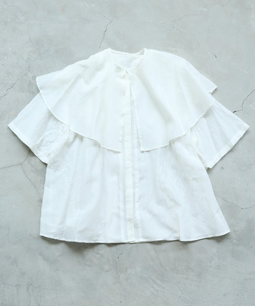 yuni(ユニ )の「cotton/cupra/Linenローンcape collar ブラウス(シャツ/ブラウス・レディース・ブラック/ホワイト/グリーン・FREE)」の19枚目の写真