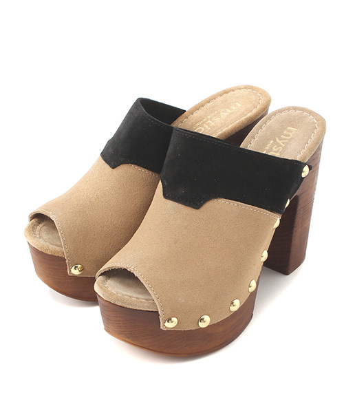 mystic（ミスティック）の「Sandy Shoes 配色スエードサボ（サンダル・レディース・ブラウン/ベージュ・36/37/38）」の2枚目の写真