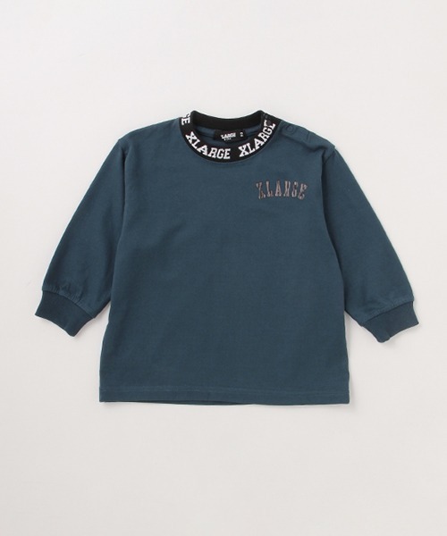 XLARGE KIDS(エクストララージキッズ)の「衿ロゴ長袖Tシャツ(Tシャツ/カットソー・キッズ・オフホワイト/ネイビー/ブラック・110cm/100cm/130cm/120cm/90cm/140cm)」の1枚目の写真