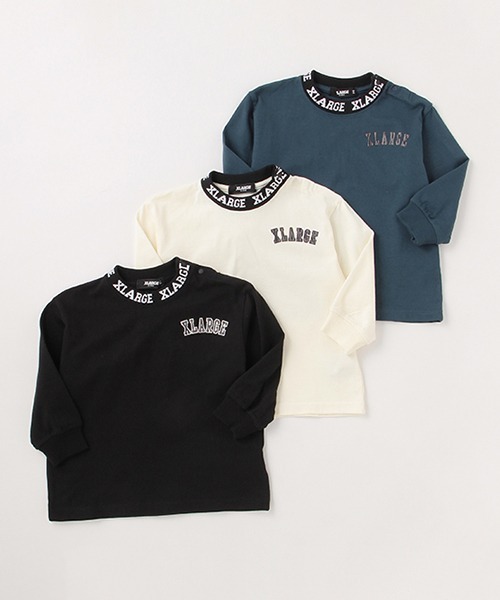 XLARGE KIDS(エクストララージキッズ)の「衿ロゴ長袖Tシャツ(Tシャツ/カットソー・キッズ・オフホワイト/ネイビー/ブラック・110cm/100cm/130cm/120cm/90cm/140cm)」の7枚目の写真