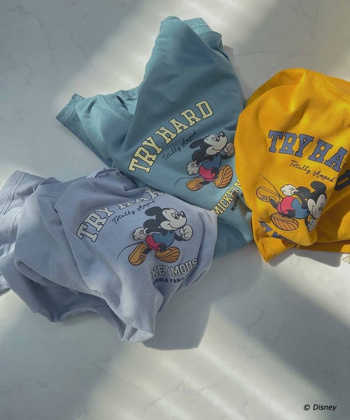 AS KNOW AS plus(アズノゥアズプラス)の「●ダッシュ ミッキーロンT 【Disney(ディズニー)】(Tシャツ/カットソー・レディース・オートミール/サックスブルー/ターコイズブルー/マスタード・FREE)」の3枚目の写真