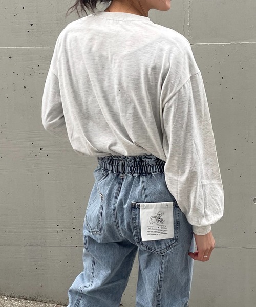 AS KNOW AS plus(アズノゥアズプラス)の「●ダッシュ ミッキーロンT 【Disney(ディズニー)】(Tシャツ/カットソー・レディース・オートミール/サックスブルー/ターコイズブルー/マスタード・FREE)」の6枚目の写真