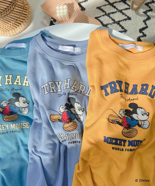 AS KNOW AS plus(アズノゥアズプラス)の「●ダッシュ ミッキーロンT 【Disney(ディズニー)】(Tシャツ/カットソー・レディース・オートミール/サックスブルー/ターコイズブルー/マスタード・FREE)」の8枚目の写真