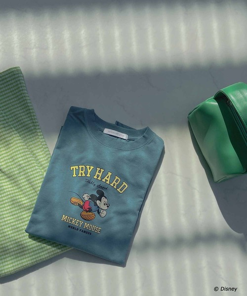 AS KNOW AS plus(アズノゥアズプラス)の「●ダッシュ ミッキーロンT 【Disney(ディズニー)】(Tシャツ/カットソー・レディース・オートミール/サックスブルー/ターコイズブルー/マスタード・FREE)」の13枚目の写真