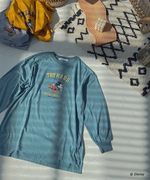 AS KNOW AS plus(アズノゥアズプラス)の「●ダッシュ ミッキーロンT 【Disney(ディズニー)】(Tシャツ/カットソー・レディース・オートミール/サックスブルー/ターコイズブルー/マスタード・FREE)」の18枚目の写真