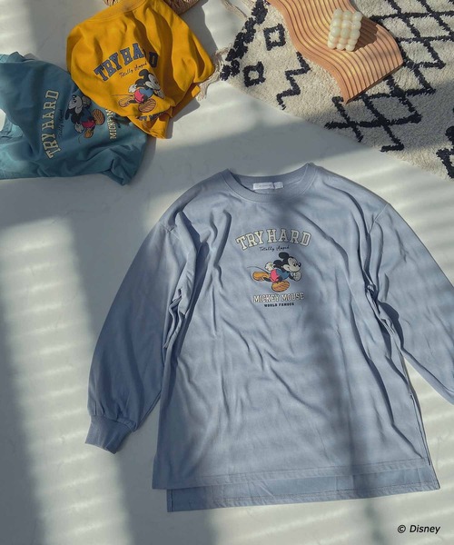 AS KNOW AS plus(アズノゥアズプラス)の「●ダッシュ ミッキーロンT 【Disney(ディズニー)】(Tシャツ/カットソー・レディース・オートミール/サックスブルー/ターコイズブルー/マスタード・FREE)」の20枚目の写真