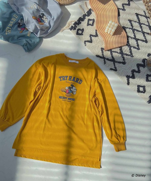 AS KNOW AS plus(アズノゥアズプラス)の「●ダッシュ ミッキーロンT 【Disney(ディズニー)】(Tシャツ/カットソー・レディース・オートミール/サックスブルー/ターコイズブルー/マスタード・FREE)」の22枚目の写真