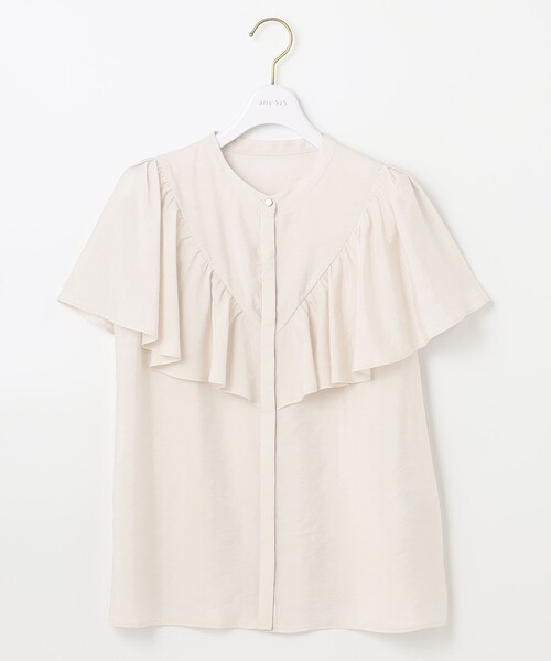 ANY SIS（エニィスィス）の「【美人百花6月号掲載】フリルショルダー ブラウス（シャツ/ブラウス・レディース・アイボリー系/ブラック系/ピンク系・2）」の4枚目の写真
