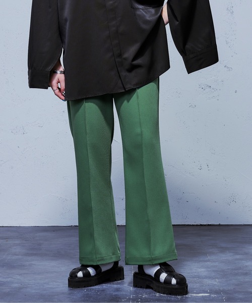 Ellno Loset（エルノロゼット）の「SSカラーフレアパンツ（スラックス・レディース・ブラック/グリーン/アイボリー/スモークピンク・SMALL/MEDIUM/LARGE）」の8枚目の写真