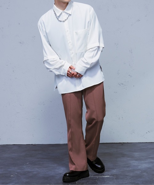 Ellno Loset（エルノロゼット）の「SSカラーフレアパンツ（スラックス・レディース・ブラック/グリーン/アイボリー/スモークピンク・SMALL/MEDIUM/LARGE）」の15枚目の写真