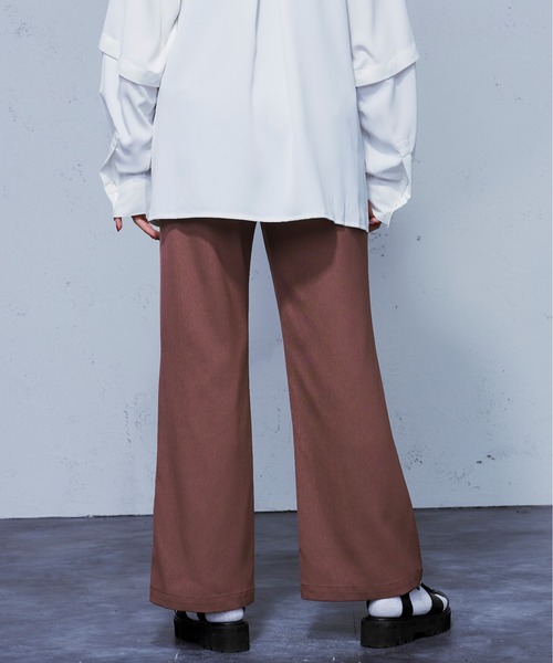 Ellno Loset（エルノロゼット）の「SSカラーフレアパンツ（スラックス・レディース・ブラック/グリーン/アイボリー/スモークピンク・SMALL/MEDIUM/LARGE）」の13枚目の写真