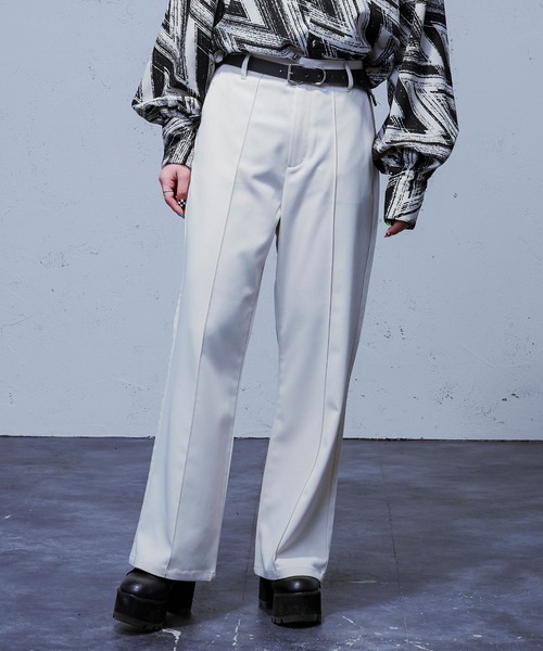 Ellno Loset（エルノロゼット）の「SSカラーフレアパンツ（スラックス・レディース・ブラック/グリーン/アイボリー/スモークピンク・SMALL/MEDIUM/LARGE）」の17枚目の写真