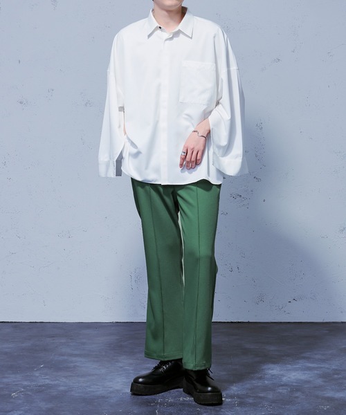 Ellno Loset（エルノロゼット）の「SSカラーフレアパンツ（スラックス・レディース・ブラック/グリーン/アイボリー/スモークピンク・SMALL/MEDIUM/LARGE）」の6枚目の写真