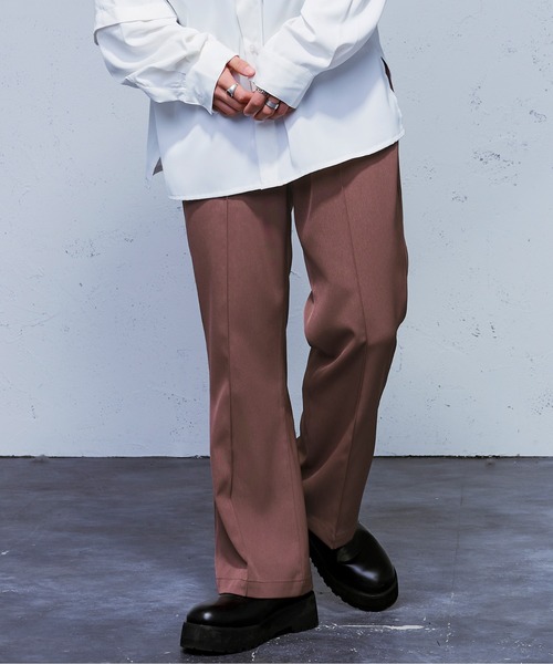 Ellno Loset（エルノロゼット）の「SSカラーフレアパンツ（スラックス・レディース・ブラック/グリーン/アイボリー/スモークピンク・SMALL/MEDIUM/LARGE）」の5枚目の写真