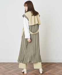 ［SET UP対応］シフォンドッキングバックプリーツジレ