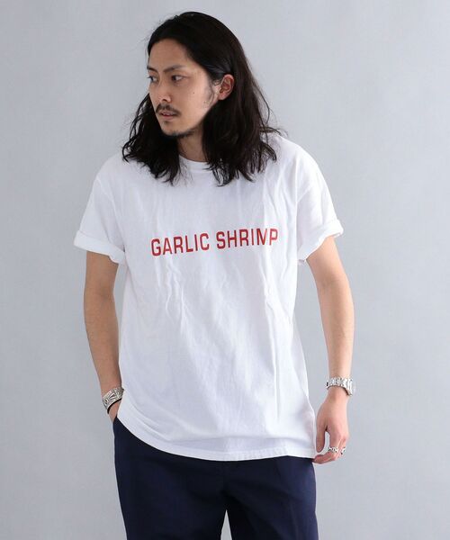 THE DAY ON THE BEACH(ザデイオンザビーチ)の「*【SHIPS別注】THE DAY ON THE BEACH: GARLIC SHRIMP プリント Tシャツ(Tシャツ/カットソー・メンズ・ホワイト/ブラック/ブルー・MEDIUM/LARGE/X-LARGE)」の2枚目の写真