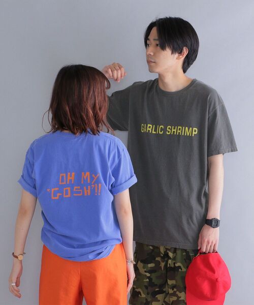 THE DAY ON THE BEACH(ザデイオンザビーチ)の「*【SHIPS別注】THE DAY ON THE BEACH: GARLIC SHRIMP プリント Tシャツ(Tシャツ/カットソー・メンズ・ホワイト/ブラック/ブルー・MEDIUM/LARGE/X-LARGE)」の1枚目の写真