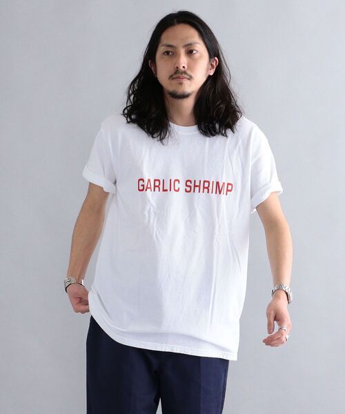 THE DAY ON THE BEACH(ザデイオンザビーチ)の「*【SHIPS別注】THE DAY ON THE BEACH: GARLIC SHRIMP プリント Tシャツ(Tシャツ/カットソー・メンズ・ホワイト/ブラック/ブルー・MEDIUM/LARGE/X-LARGE)」の8枚目の写真