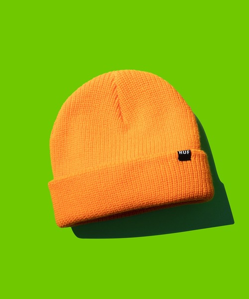 HUF（ハフ）の「ESSENTIALS USUAL BEANIE / HUF ビーニー ニット帽（ニットキャップ/ビーニー・メンズ・ブラック/ネイビー/オレンジ/ヘザーグレー・O/S）」の4枚目の写真