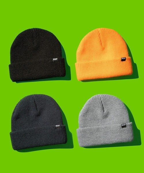HUF（ハフ）の「ESSENTIALS USUAL BEANIE / HUF ビーニー ニット帽（ニットキャップ/ビーニー・メンズ・ブラック/ネイビー/オレンジ/ヘザーグレー・O/S）」の5枚目の写真