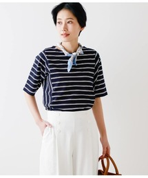 コットン天竺親子ボーダー ドルマンスリーブカットソー