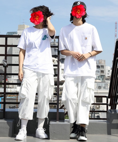 8(eight)(エイト)の「ワイドカーゴクロップドパンツ(カーゴパンツ・メンズ・グレイッシュベージュ/ブラック/ホワイト・LARGE/MEDIUM)」の7枚目の写真