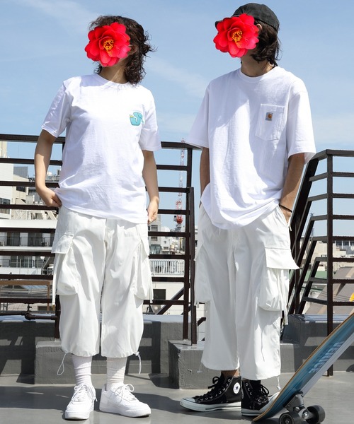 8(eight)(エイト)の「ワイドカーゴクロップドパンツ(カーゴパンツ・メンズ・グレイッシュベージュ/ブラック/ホワイト・LARGE/MEDIUM)」の14枚目の写真
