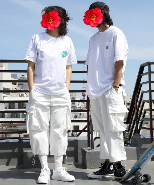 8(eight)(エイト)の「ワイドカーゴクロップドパンツ(カーゴパンツ・メンズ・グレイッシュベージュ/ブラック/ホワイト・LARGE/MEDIUM)」の15枚目の写真