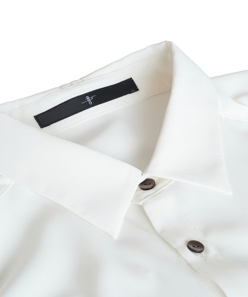 NO ID.（ノーアイディ）の「アシンメトリ-タックBIG-SH（シャツ/ブラウス・メンズ・ホワイト/グリーン/ブラック/ベージュ・ONE SIZE）」の5枚目の写真