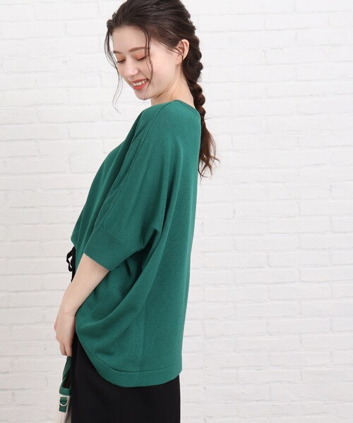 SHOO・LA・RUE（シューラルー）の「◆リネンブレンドドルマンニット（ニット/セーター・レディース・グリーン/サンドベージュ/アイボリー/ブルー系2・00）」の14枚目の写真