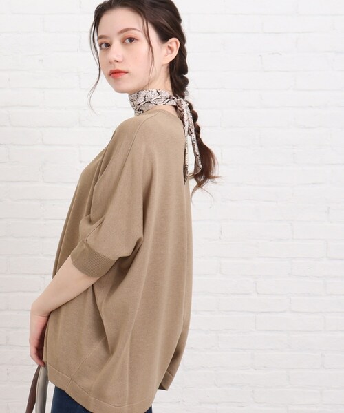 SHOO・LA・RUE（シューラルー）の「◆リネンブレンドドルマンニット（ニット/セーター・レディース・グリーン/サンドベージュ/アイボリー/ブルー系2・00）」の19枚目の写真