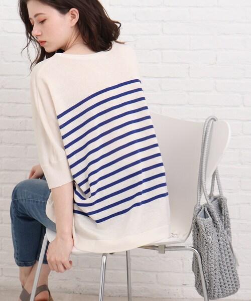 SHOO・LA・RUE（シューラルー）の「◆リネンブレンドドルマンニット（ニット/セーター・レディース・グリーン/サンドベージュ/アイボリー/ブルー系2・00）」の20枚目の写真