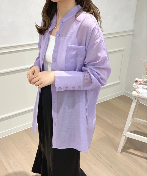 apres jour(アプレジュール)の「シアーバンドカラーシャツ【ZOZOTOWN限定アイテム】(シャツ/ブラウス・レディース・オレンジ/ライトベージュ/ミント/ラベンダー/アイボリー・フリー/X-LARGE)」の21枚目の写真