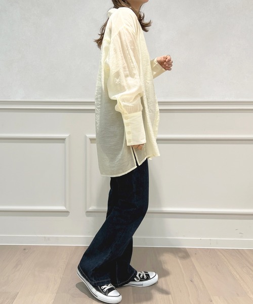 apres jour(アプレジュール)の「シアーバンドカラーシャツ【ZOZOTOWN限定アイテム】(シャツ/ブラウス・レディース・オレンジ/ライトベージュ/ミント/ラベンダー/アイボリー・フリー/X-LARGE)」の11枚目の写真