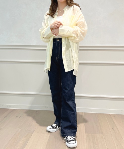 apres jour(アプレジュール)の「シアーバンドカラーシャツ【ZOZOTOWN限定アイテム】(シャツ/ブラウス・レディース・オレンジ/ライトベージュ/ミント/ラベンダー/アイボリー・フリー/X-LARGE)」の12枚目の写真