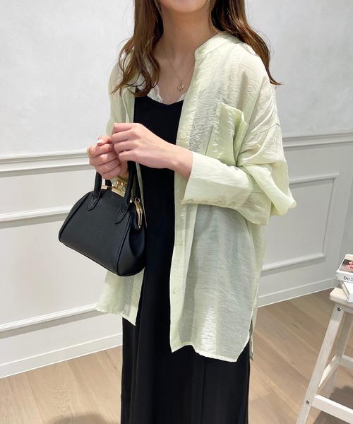 apres jour(アプレジュール)の「シアーバンドカラーシャツ【ZOZOTOWN限定アイテム】(シャツ/ブラウス・レディース・オレンジ/ライトベージュ/ミント/ラベンダー/アイボリー・フリー/X-LARGE)」の14枚目の写真
